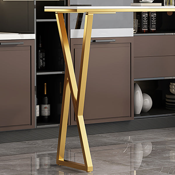 Glam Style Bar Table Rectangle Stone Bar Dining Table for Home Clearhalo 'Bar Furniture' 'Bar Tables' 'bar_tables' 'furn' 'furn_bar_tables' 'Furniture' 'Kitchen & Dining Furniture' 6987450