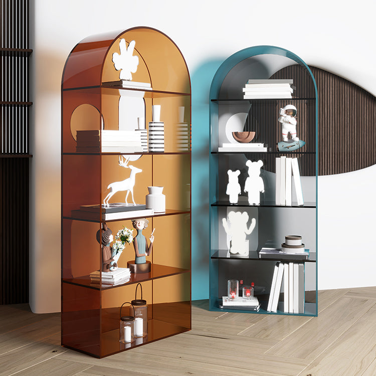 Closed Back Standard Bookshelf Acrylic Bookcase with Rectangular Shelves Clearhalo 'Bookcases' 'furn' 'furn_bookcases' 'Furniture' 'Office Furniture' 6987657