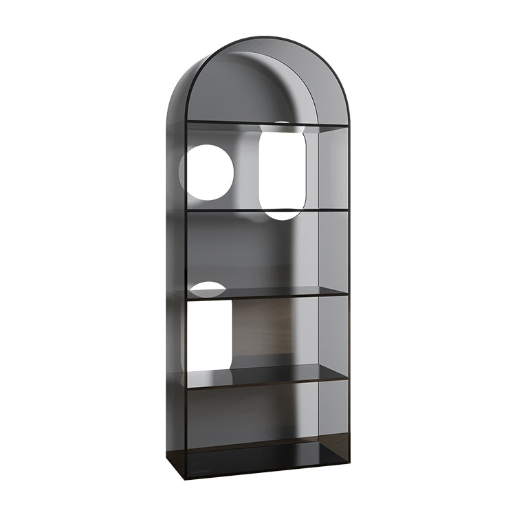 Closed Back Standard Bookshelf Acrylic Bookcase with Rectangular Shelves Grey Clearhalo 'Bookcases' 'furn' 'furn_bookcases' 'Furniture' 'Office Furniture' 6987658