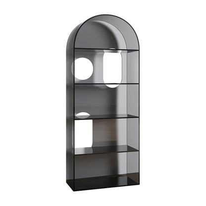 Closed Back Standard Bookshelf Acrylic Bookcase with Rectangular Shelves Grey Clearhalo 'Bookcases' 'furn' 'furn_bookcases' 'Furniture' 'Office Furniture' 6987658