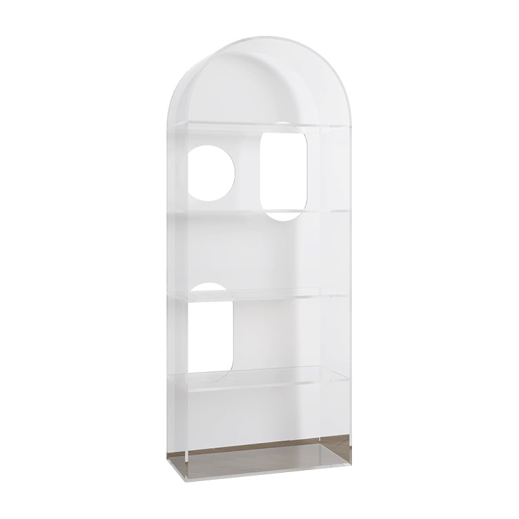 Closed Back Standard Bookshelf Acrylic Bookcase with Rectangular Shelves White Clearhalo 'Bookcases' 'furn' 'furn_bookcases' 'Furniture' 'Office Furniture' 6987661