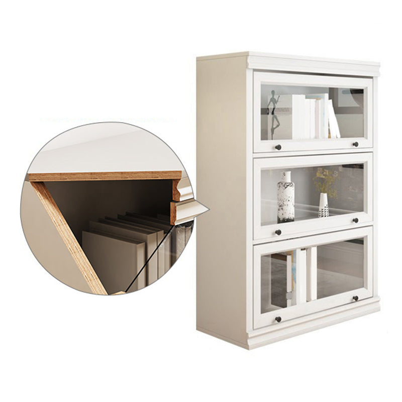 Modern gesloten achterste standaard boekenplank houten boekenkast in wit voor studieruimte