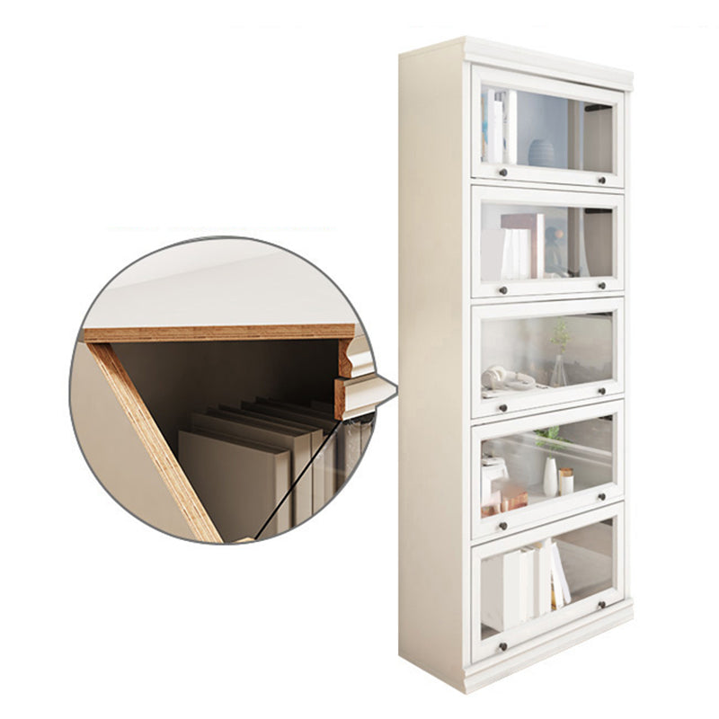 Modern gesloten achterste standaard boekenplank houten boekenkast in wit voor studieruimte