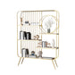 Metal Open Back Bookshelf Standard Shelves Included Bookcase for Study Room 55.1"L x 11.8"W x 70.9"H Gold Clearhalo 'Bookcases' 'furn' 'furn_bookcases' 'Furniture' 'Office Furniture' 6987707