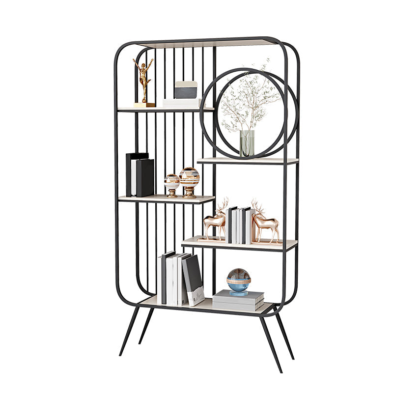 Metal Open Back Bookshelf Standard Shelves Included Bookcase for Study Room Black Clearhalo 'Bookcases' 'furn' 'furn_bookcases' 'Furniture' 'Office Furniture' 6987708