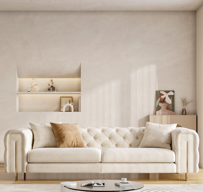 Contemporary Velet Seating Tufted Back Square Arm Sofa for Living Room Clearhalo 'furn' 'furn_sofas' 'Furniture' 'Living Room Furniture' 'Sofa' 'sofas' 6987797