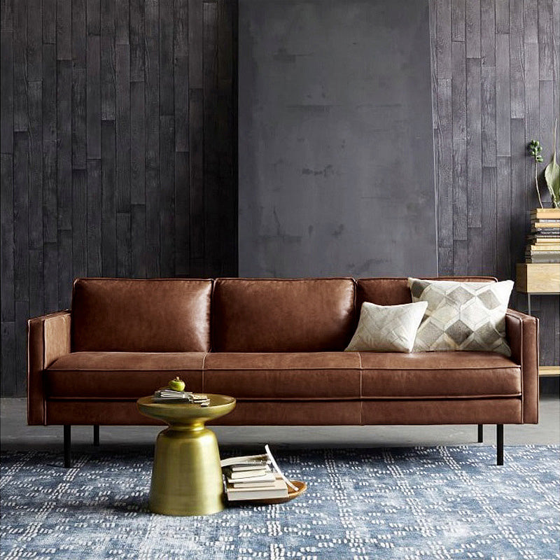 Faux Leder Tufted Rücken Cabrio Sofa Nordic Style Wohnzimmer Sitzgelegenheiten