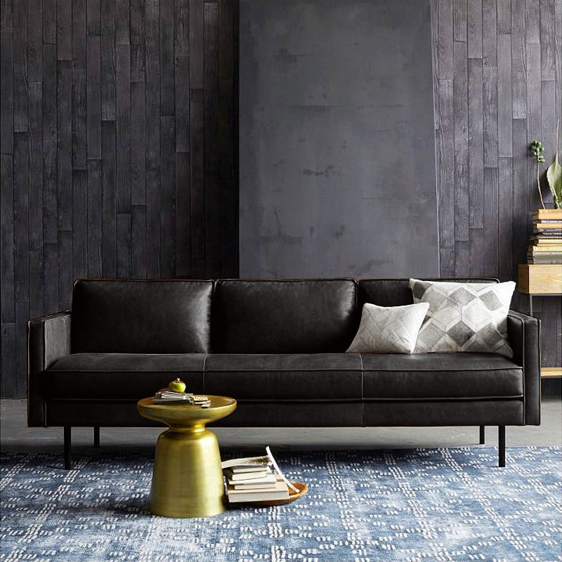 Faux Leder Tufted Rücken Cabrio Sofa Nordic Style Wohnzimmer Sitzgelegenheiten