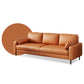 Contemporary Faux Leather Pillows Square Arm Living Room 3 Seater Seating