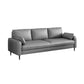 Contemporary Faux Leather Pillows Square Arm Living Room 3 Seater Seating