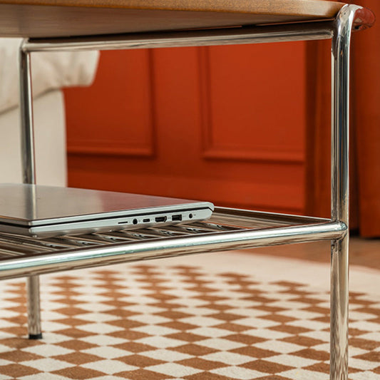 Tavolino moderno in telaio in legno nero tavolo da cocktail di caffè con scaffale