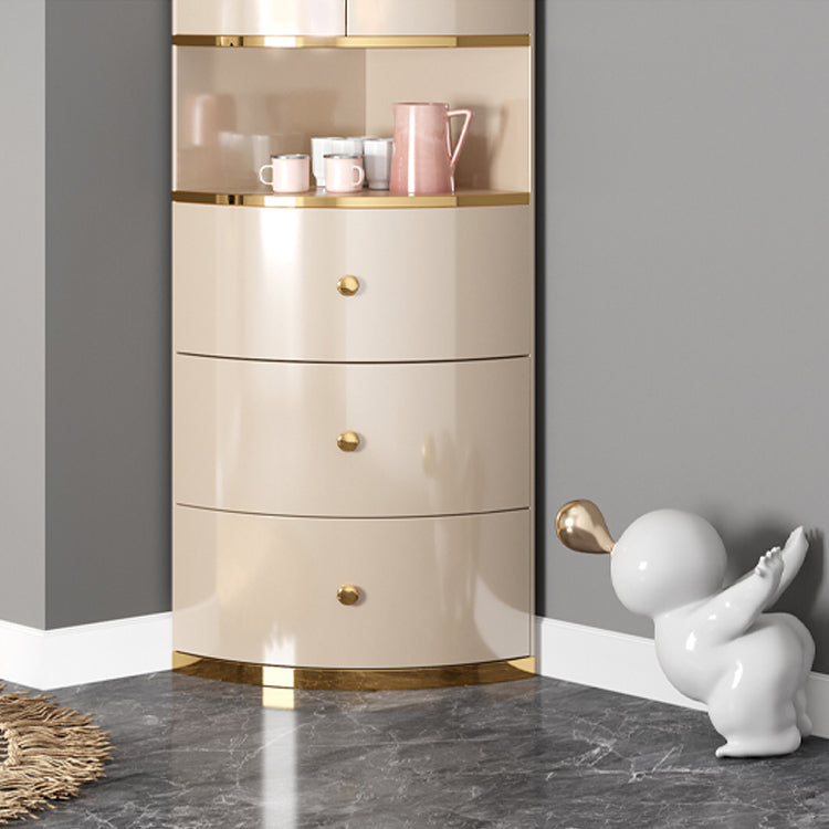Scandinavian Bombe Accent Cabinet Solid Wood Side Cabinet in White Clearhalo 'Cabinets & Chests' 'cabinets_chests' 'furn' 'furn_cabinets_chests' 'Furniture' 'Living Room Furniture' 6993110