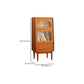 43.3" Tall Natural 1-Drawer Side Cabinet in Cherry 2 Glass Door Solid Wood Chest Clearhalo 'Cabinets & Chests' 'cabinets_chests' 'furn' 'furn_cabinets_chests' 'Furniture' 'Living Room Furniture' 6993125