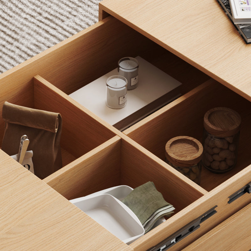 Tavolino moderno tavolino in legno nero tavolo da caffè con spazio