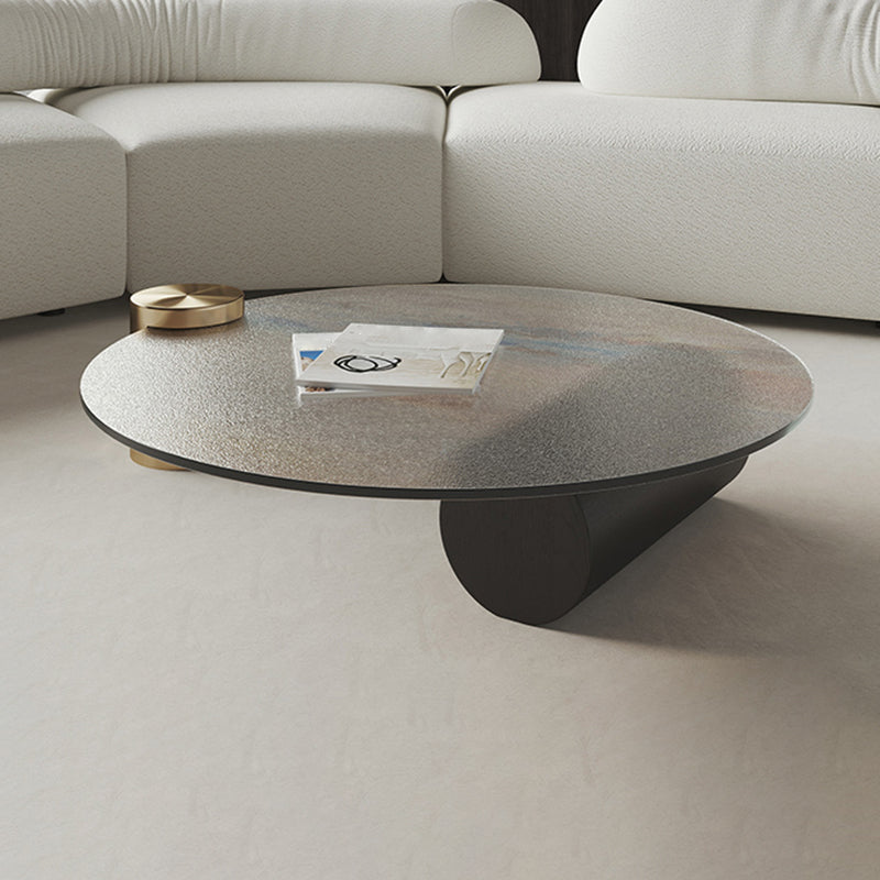 Tavolino in vetro rotondo 2 gambe tavolino tropicale singolo