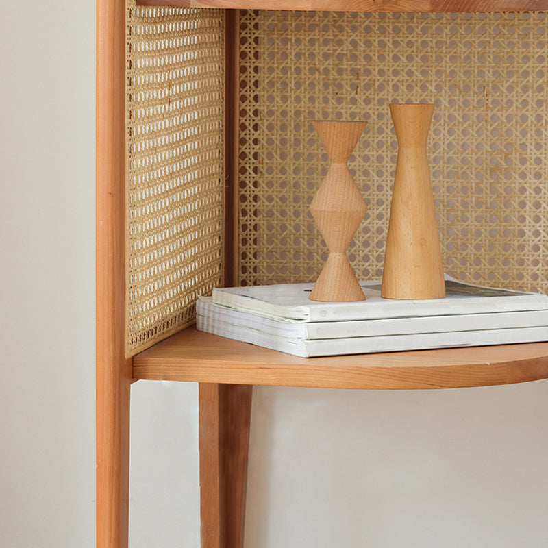 Gabinete de almacenamiento de triángulo de madera maciza de 71.3 "de cofre de rincón de alta calidad con 4 estantes