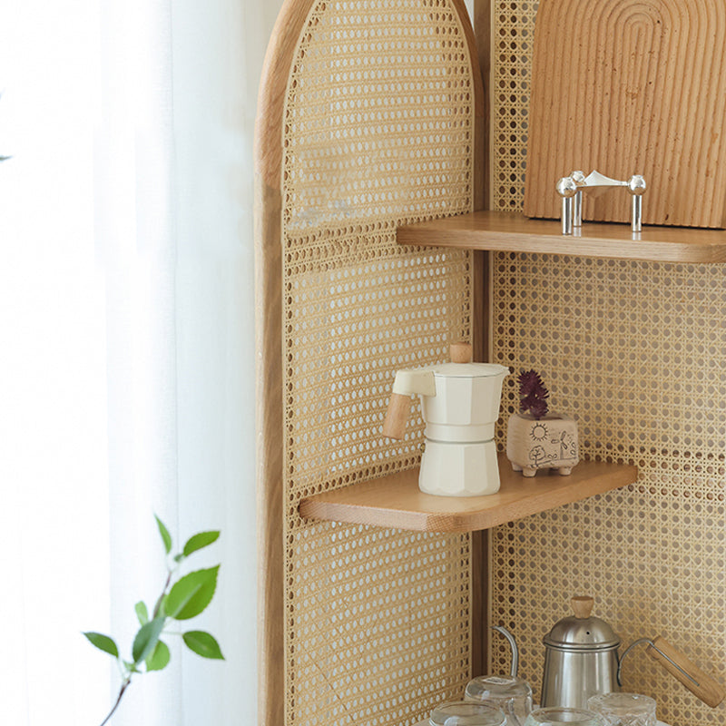 71,3 "Corner de poitrine de poitrine en bois massif en bois massif triangle de rangement avec 4 étagères