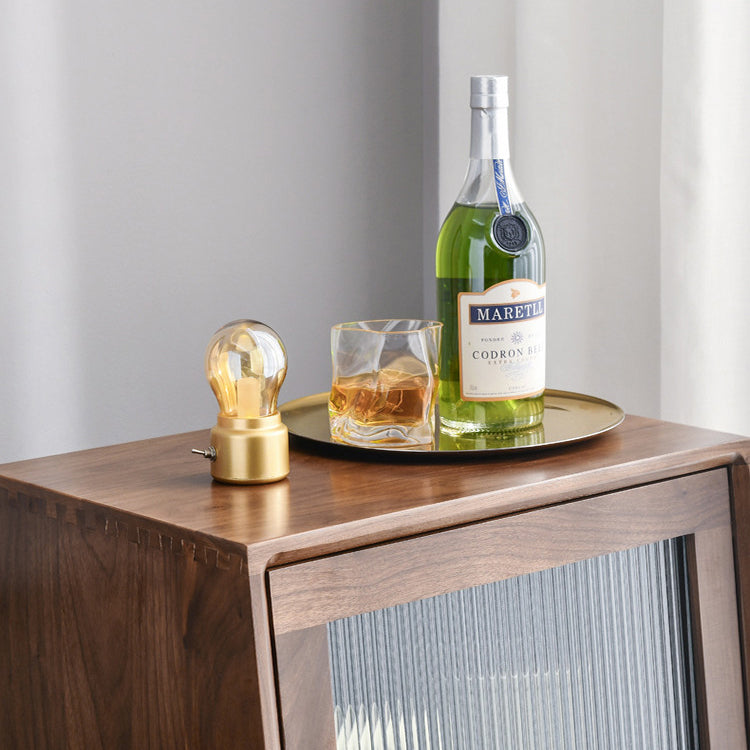 43.7" Tall 2-Drawer & 2-Door Cabinet Pine Wood Glass Paned Chest Clearhalo 'Cabinets & Chests' 'cabinets_chests' 'furn' 'furn_cabinets_chests' 'Furniture' 'Living Room Furniture' 6993268