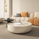 Set di tavolini contemporanei di tavolino con crema rotonda con cassetto