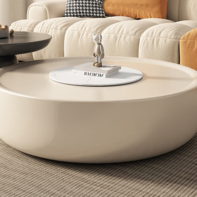 Set di tavolini contemporanei di tavolino con crema rotonda con cassetto