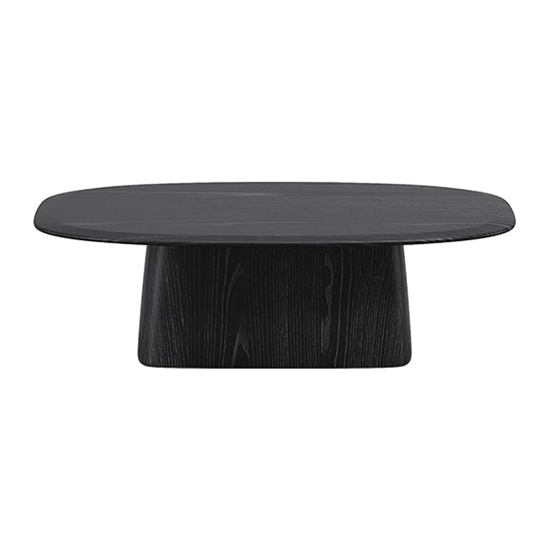 Pedestal Coffee Table Black Solid Wood Coffee Cocktail Table 39.5"L x 24"W x 12"H Clearhalo 'Coffee & Accent Tables' 'Coffee Tables' 'coffee_tables' 'furn' 'furn_coffee_tables' 'Furniture' 'Living Room Furniture' 6993350
