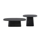 Pedestal Coffee Table Black Solid Wood Coffee Cocktail Table 39"L x 24"W x 12"H + 24"L x 18"W x 18"H Clearhalo 'Coffee & Accent Tables' 'Coffee Tables' 'coffee_tables' 'furn' 'furn_coffee_tables' 'Furniture' 'Living Room Furniture' 6993351