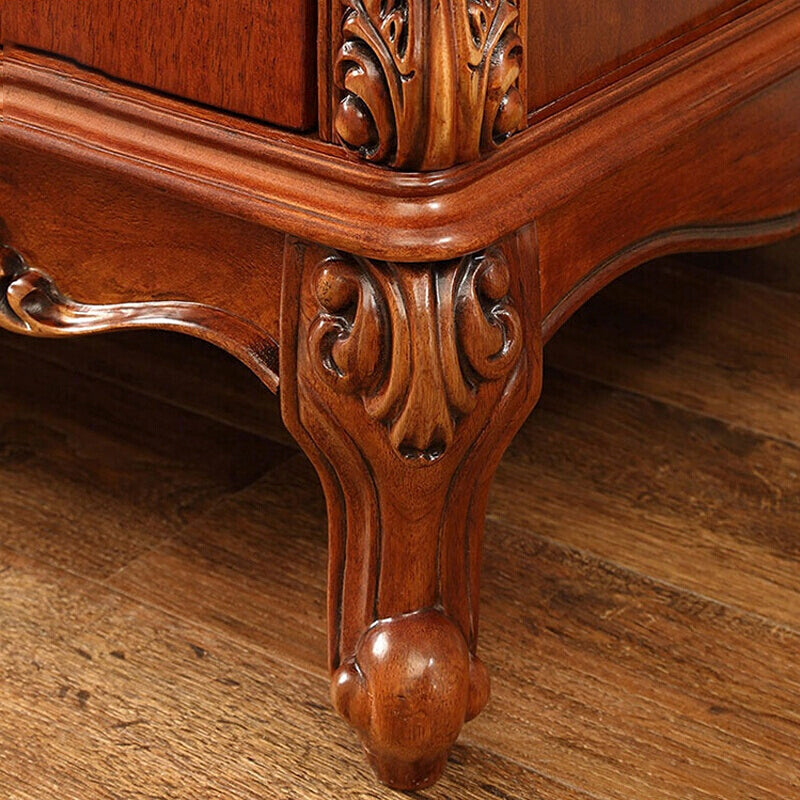 Dark Brown Mid-Century Modern Chest Pine Wood Drawer Knobs Rectangle Accent Chest Clearhalo 'Cabinets & Chests' 'cabinets_chests' 'furn' 'furn_cabinets_chests' 'Furniture' 'Living Room Furniture' 6993404