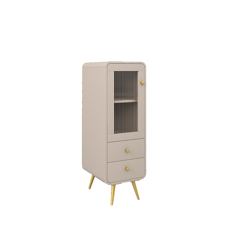 Modern 15.7" W Square Cabinet 1 Glass Door Side Cabinet with 2 Drawers Clearhalo 'Cabinets & Chests' 'cabinets_chests' 'furn' 'furn_cabinets_chests' 'Furniture' 'Living Room Furniture' 6993453