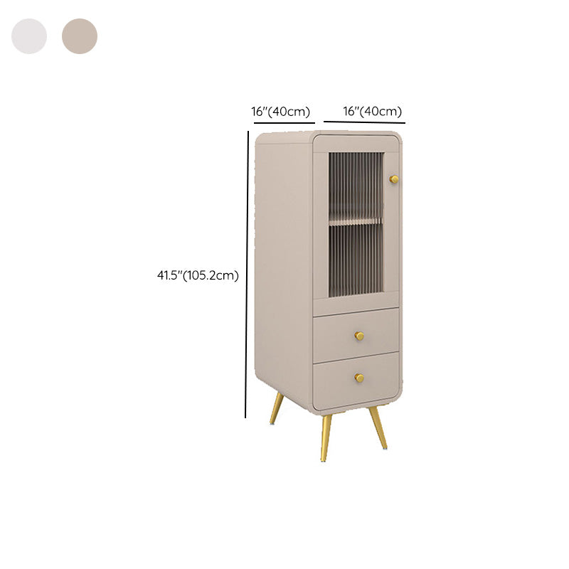 Modern 15.7" W Square Cabinet 1 Glass Door Side Cabinet with 2 Drawers Clearhalo 'Cabinets & Chests' 'cabinets_chests' 'furn' 'furn_cabinets_chests' 'Furniture' 'Living Room Furniture' 6993456