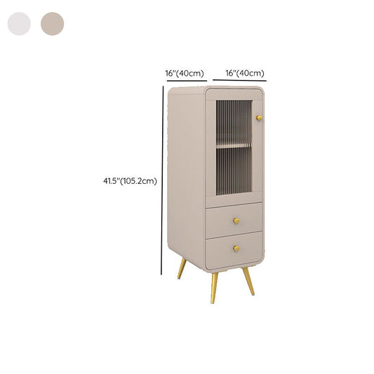 Modern 15.7" W Square Cabinet 1 Glass Door Side Cabinet with 2 Drawers Clearhalo 'Cabinets & Chests' 'cabinets_chests' 'furn' 'furn_cabinets_chests' 'Furniture' 'Living Room Furniture' 6993456