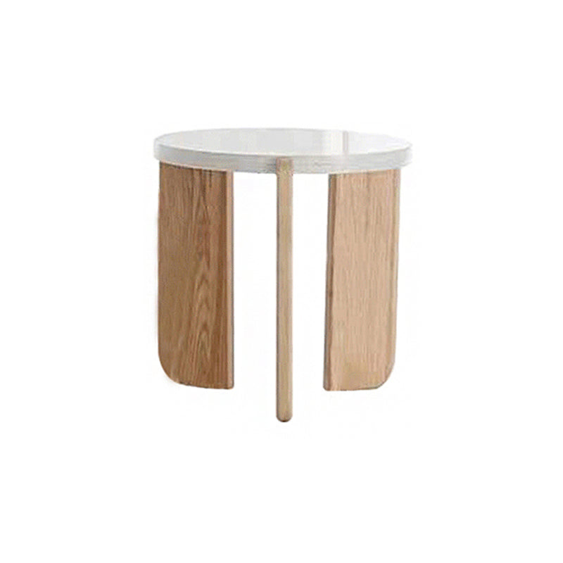 Solid Wood 3 Legs Coffee Table Modern 1 Single Terrazzo Cocktail Table 19.7"L x 19.7"W x 19.7"H Clearhalo 'Coffee & Accent Tables' 'Coffee Tables' 'coffee_tables' 'furn' 'furn_coffee_tables' 'Furniture' 'Living Room Furniture' 6993485