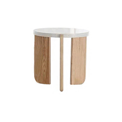 Solid Wood 3 Legs Coffee Table Modern 1 Single Terrazzo Cocktail Table 19.7"L x 19.7"W x 19.7"H Clearhalo 'Coffee & Accent Tables' 'Coffee Tables' 'coffee_tables' 'furn' 'furn_coffee_tables' 'Furniture' 'Living Room Furniture' 6993485