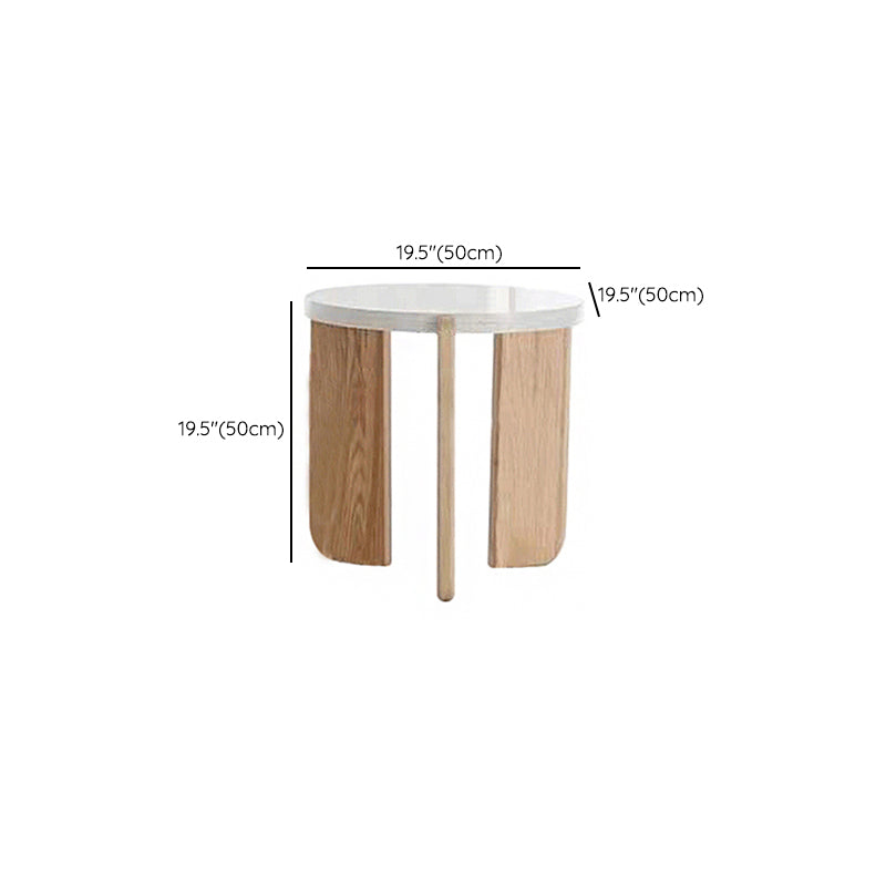 Solid Wood 3 Legs Coffee Table Modern 1 Single Terrazzo Cocktail Table Clearhalo 'Coffee & Accent Tables' 'Coffee Tables' 'coffee_tables' 'furn' 'furn_coffee_tables' 'Furniture' 'Living Room Furniture' 6993493