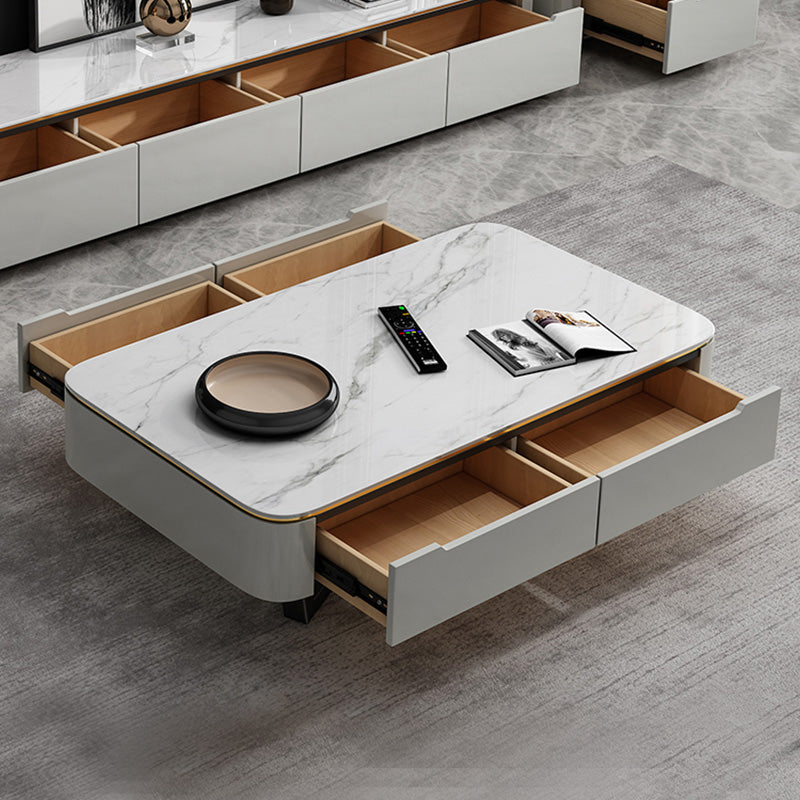 Tavolino in ardesia e tavolino in marmo Tavolino singolo moderno con 4 cassetti