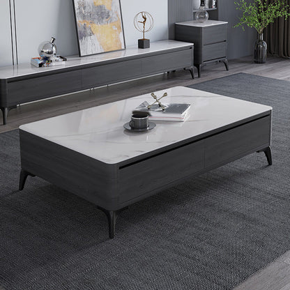 Schieferrechteangle moderner Kaffeetisch 4 Beine Eins Couchtisch mit 4 Schubladen