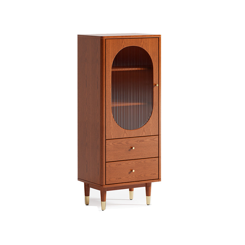 Modern Two Drawer Accent Cabinet Rectangular Wooden and Glass 1-Door Cabinet Clearhalo 'Cabinets & Chests' 'cabinets_chests' 'furn' 'furn_cabinets_chests' 'Furniture' 'Living Room Furniture' 6993566