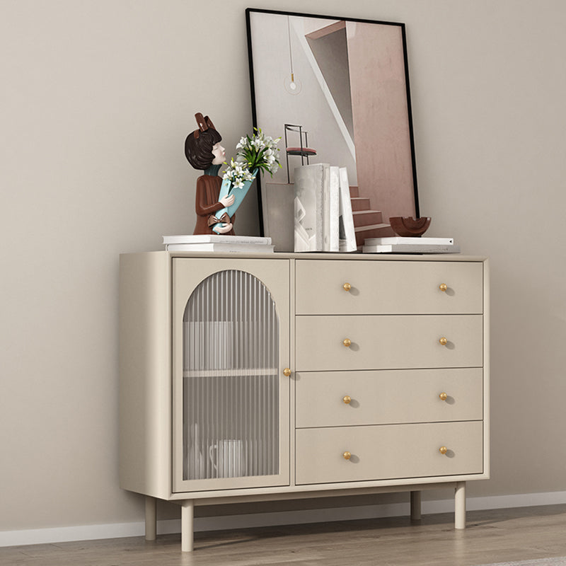 Contemporary Solid Wood Accent Cabinet Beige 2/4-Drawer Chest with Rattan Accent Clearhalo 'Cabinets & Chests' 'cabinets_chests' 'furn' 'furn_cabinets_chests' 'Furniture' 'Living Room Furniture' 6993578