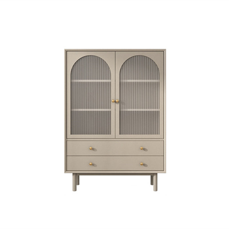 Contemporary Solid Wood Accent Cabinet Beige 2/4-Drawer Chest with Rattan Accent 31"L x 16"W x 47"H Glass Clearhalo 'Cabinets & Chests' 'cabinets_chests' 'furn' 'furn_cabinets_chests' 'Furniture' 'Living Room Furniture' 6993581