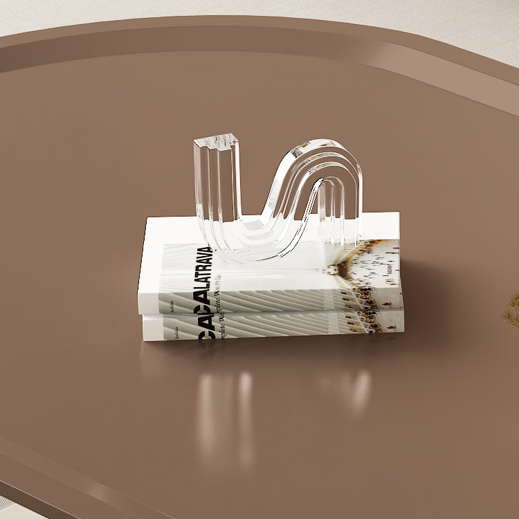 Tavolino ellittico marrone 15,7 "H 1 tavolino da cocktail con gambe acriliche