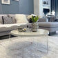 Contemporary Round Terrazzo Coffee Table in White Acrylic Legs 1 Single Cocktail Table Clearhalo 'Coffee & Accent Tables' 'Coffee Tables' 'coffee_tables' 'furn' 'furn_coffee_tables' 'Furniture' 'Living Room Furniture' 6993660
