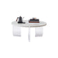Contemporary Round Terrazzo Coffee Table in White Acrylic Legs 1 Single Cocktail Table Clearhalo 'Coffee & Accent Tables' 'Coffee Tables' 'coffee_tables' 'furn' 'furn_coffee_tables' 'Furniture' 'Living Room Furniture' 6993665
