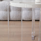 Contemporary Round Terrazzo Coffee Table in White Acrylic Legs 1 Single Cocktail Table Clearhalo 'Coffee & Accent Tables' 'Coffee Tables' 'coffee_tables' 'furn' 'furn_coffee_tables' 'Furniture' 'Living Room Furniture' 6993669