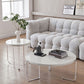 Contemporary Round Terrazzo Coffee Table in White Acrylic Legs 1 Single Cocktail Table Clearhalo 'Coffee & Accent Tables' 'Coffee Tables' 'coffee_tables' 'furn' 'furn_coffee_tables' 'Furniture' 'Living Room Furniture' 6993670