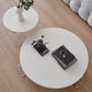 Contemporary Round Terrazzo Coffee Table in White Acrylic Legs 1 Single Cocktail Table Clearhalo 'Coffee & Accent Tables' 'Coffee Tables' 'coffee_tables' 'furn' 'furn_coffee_tables' 'Furniture' 'Living Room Furniture' 6993671