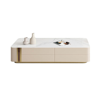 Slate Rectangular Coffee Table White Coffee Table Set with Drawer Clearhalo 'Coffee & Accent Tables' 'Coffee Tables' 'coffee_tables' 'furn' 'furn_coffee_tables' 'Furniture' 'Living Room Furniture' 6993724