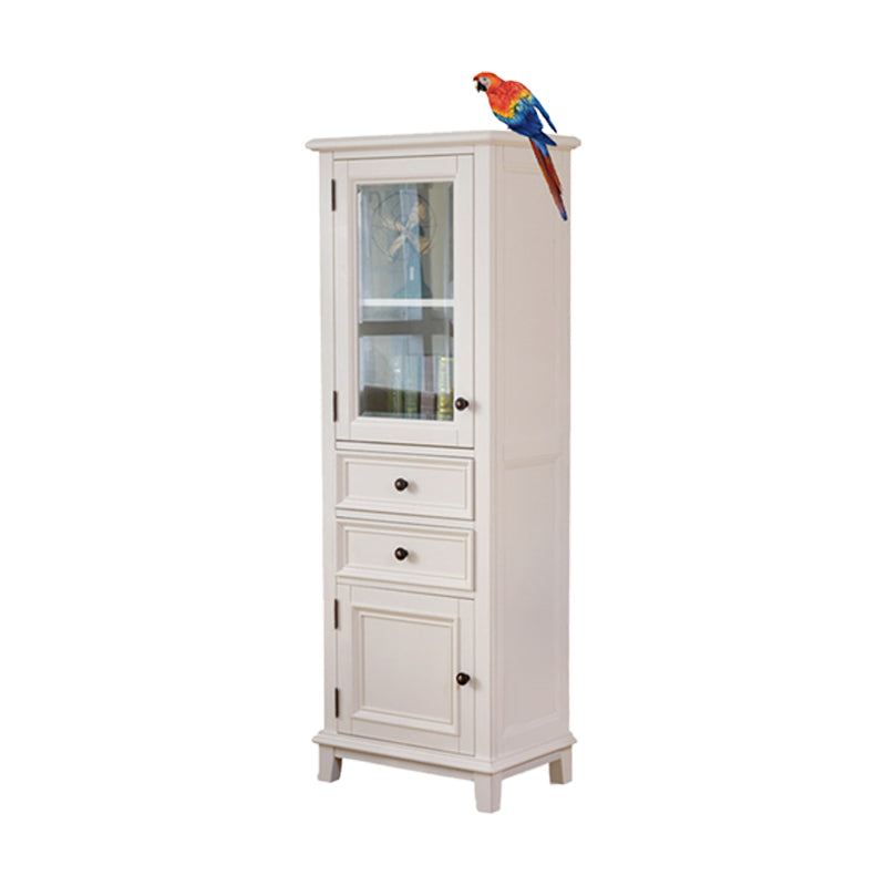 Contemporary Solid Wood Side Cabinet 2-Door and 2-Drawer Water Resistant Chest in White Clearhalo 'Cabinets & Chests' 'cabinets_chests' 'furn' 'furn_cabinets_chests' 'Furniture' 'Living Room Furniture' 6993756