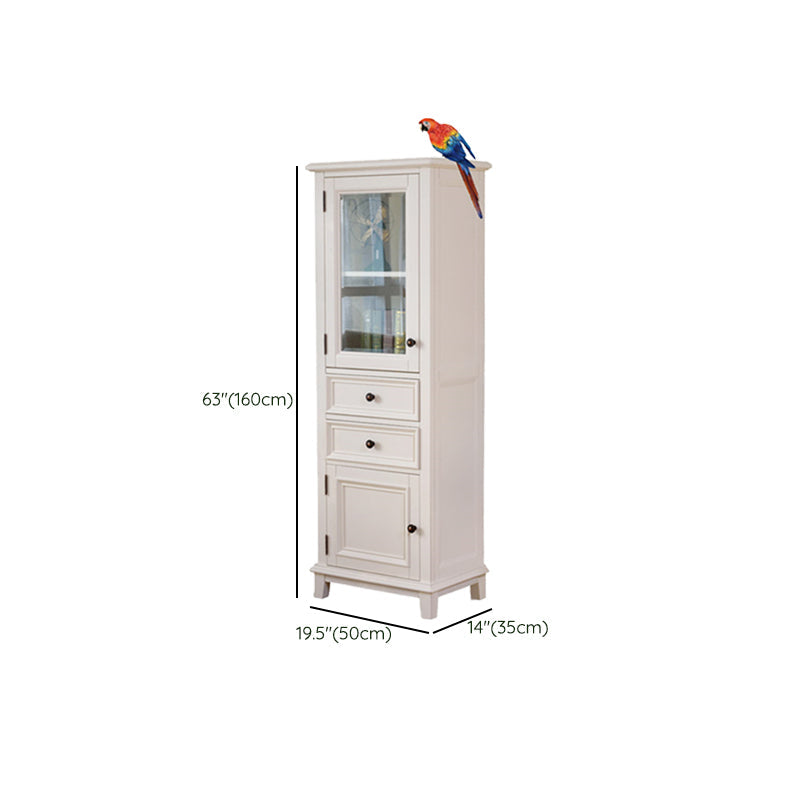 Contemporary Solid Wood Side Cabinet 2-Door and 2-Drawer Water Resistant Chest in White Clearhalo 'Cabinets & Chests' 'cabinets_chests' 'furn' 'furn_cabinets_chests' 'Furniture' 'Living Room Furniture' 6993760