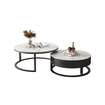 Schiefer Couchtisch -Set -Rahmen -Cocktailtisch mit Lagerschubladen