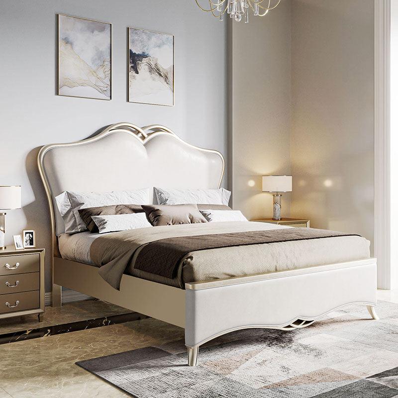 Modern Upholstered Headboard Standard Bed Adjustable Height with Legs