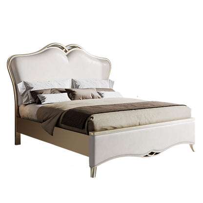 Modern Upholstered Headboard Standard Bed Adjustable Height with Legs